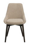 Denley stol lysbeige stoff/brune eikeben Rowico Spisestol