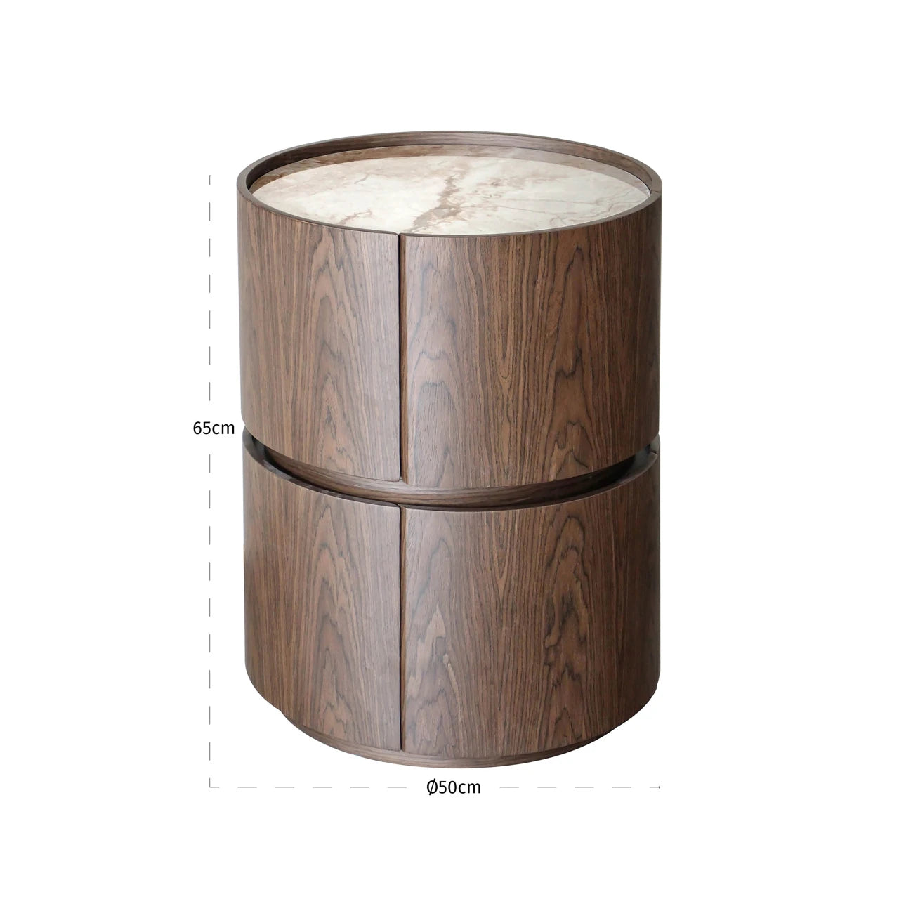Nattbord Ellery brun med 2 skuffer Richmond Interiors Nattbord