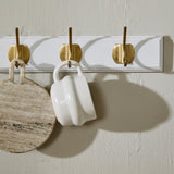 EDGY knagerække i tre med 8 brass knager - 90 cm - hvit Nordal COAT RACKS