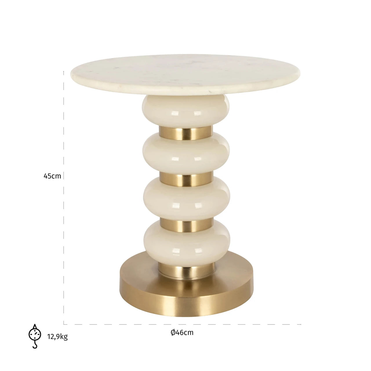 Endebord Boann hvit Richmond Interiors Sidebord