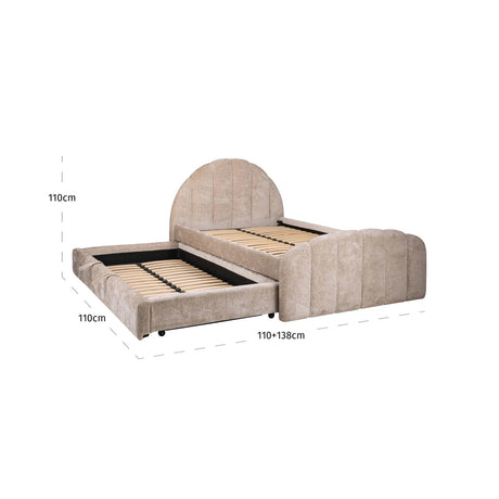 Bed Pixie clay chenille 120x200 med uttrekksseng Richmond Interiors Seng