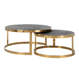 Salongbord Blackbone Gold svart rustikk sett med 2 Richmond Interiors Sofabord
