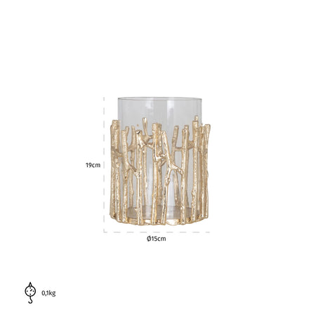 Hurricane light Loretta gold small Richmond Interiors Lanterne og lysglass