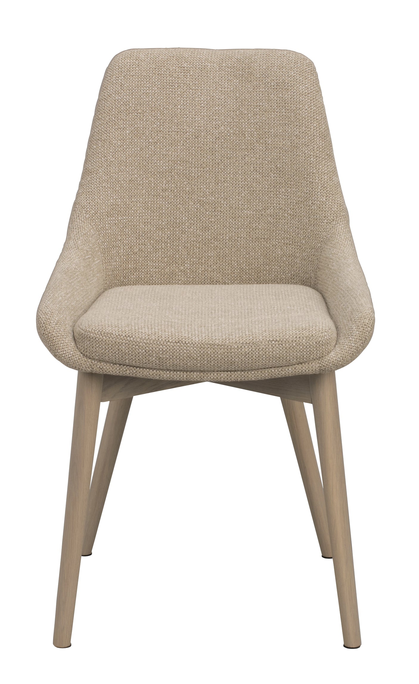 Denley stol lysebeige stoff/whitet wash eikeben Rowico Spisestol