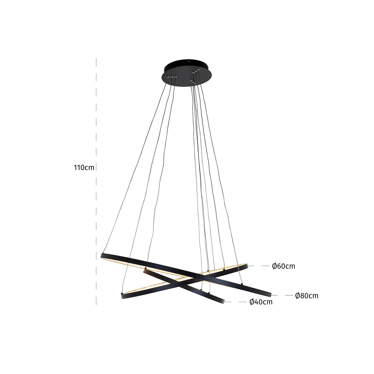 Lysekrone Amira svart Richmond Interiors Taklampe