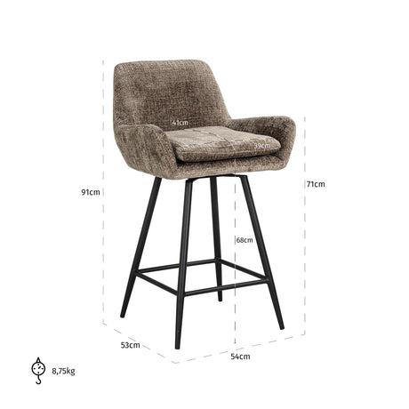 Counterstol Linsey niagara stone sett med 2 Richmond Interiors Barstol