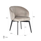 Spisestol Amphara khaki fløyel flammehemmende Richmond Interiors Spisestol