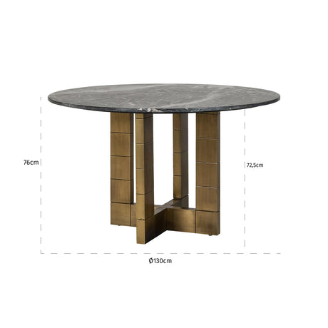 Spisebord Collada svart/gull 130Ø Richmond Interiors Spisebord