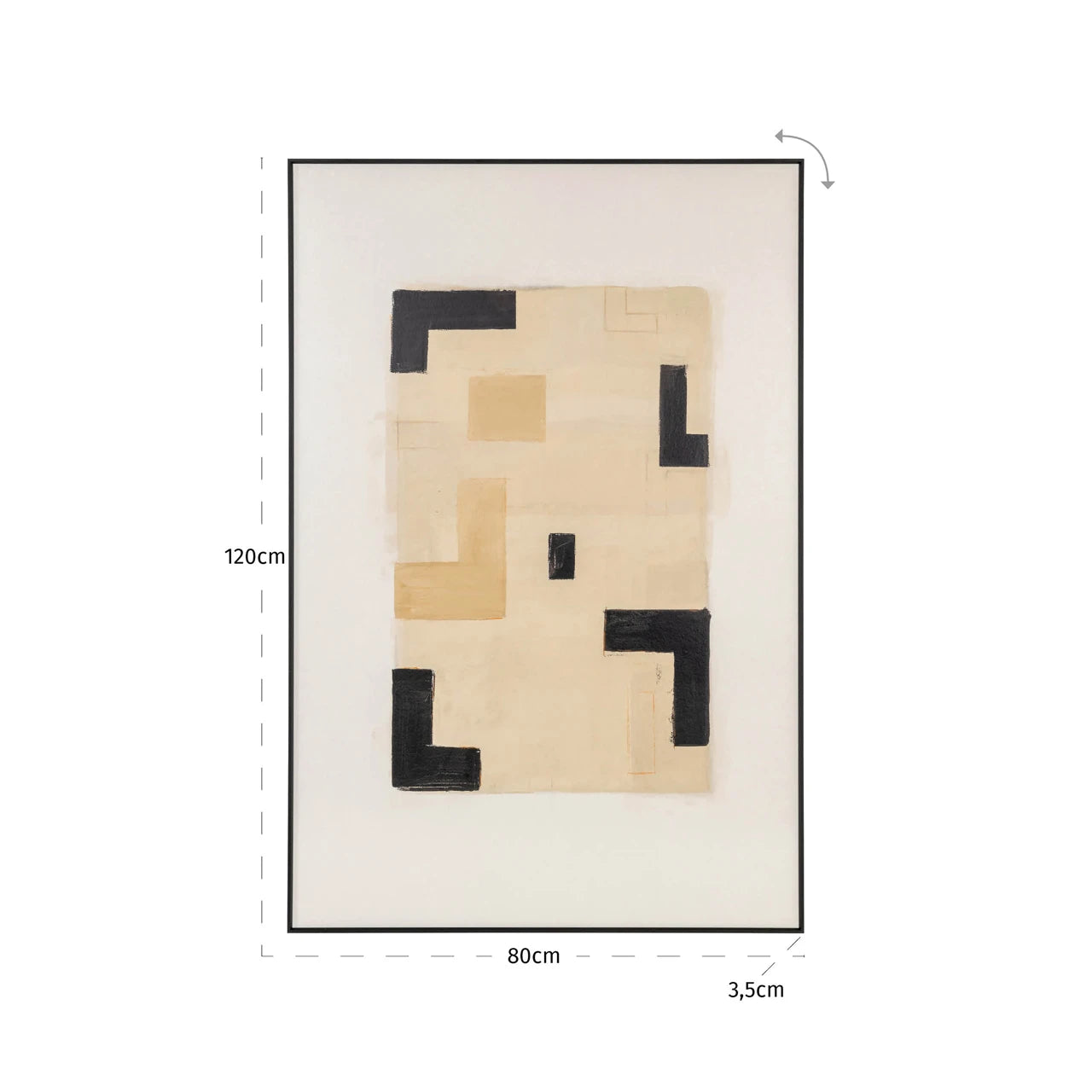 Veggkunst Vortex beige venstre Richmond Interiors Bilde