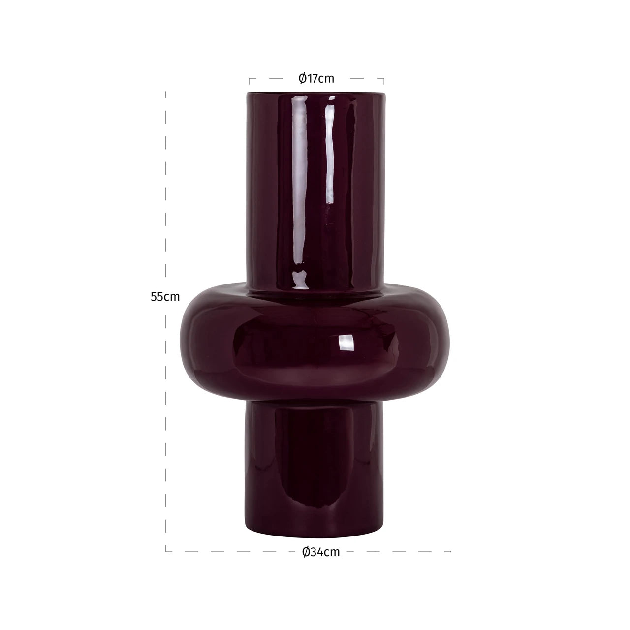 Vase Ashlyn burgunder stor Richmond Interiors Vase