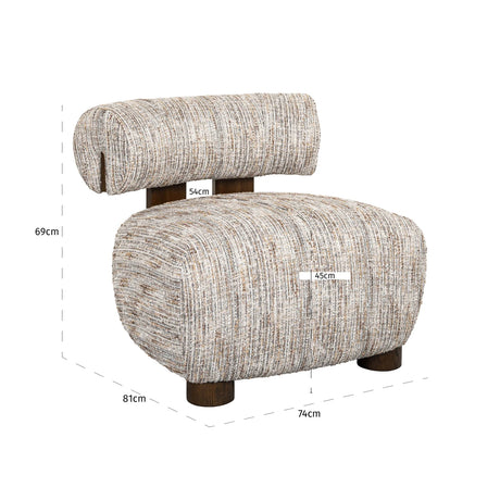 Lounge chair Arabella greige coco Richmond Interiors Lenestol