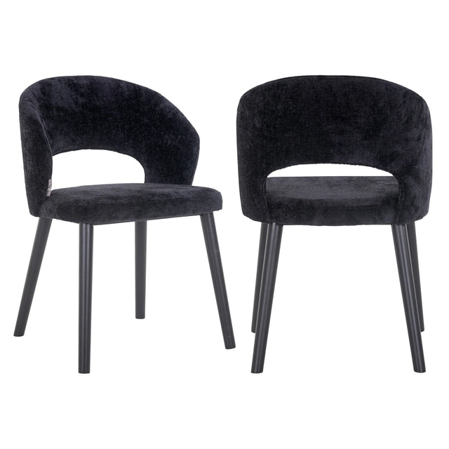 Spisestol Savoy svart chenille Richmond Interiors Spisestol