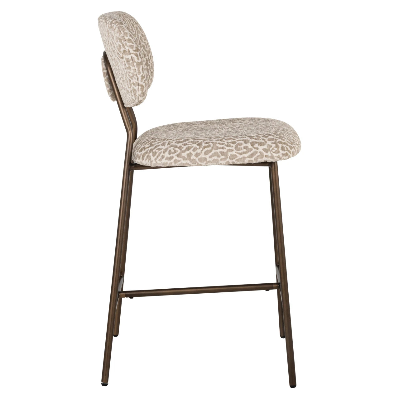 Krakk Xenia beige leopard brannhemmende sett med 2 Richmond Interiors Barstol