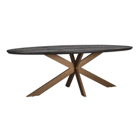 Spisebord Blackbone Brass svart rustikt ovalt 260 Richmond Interiors Spisebord