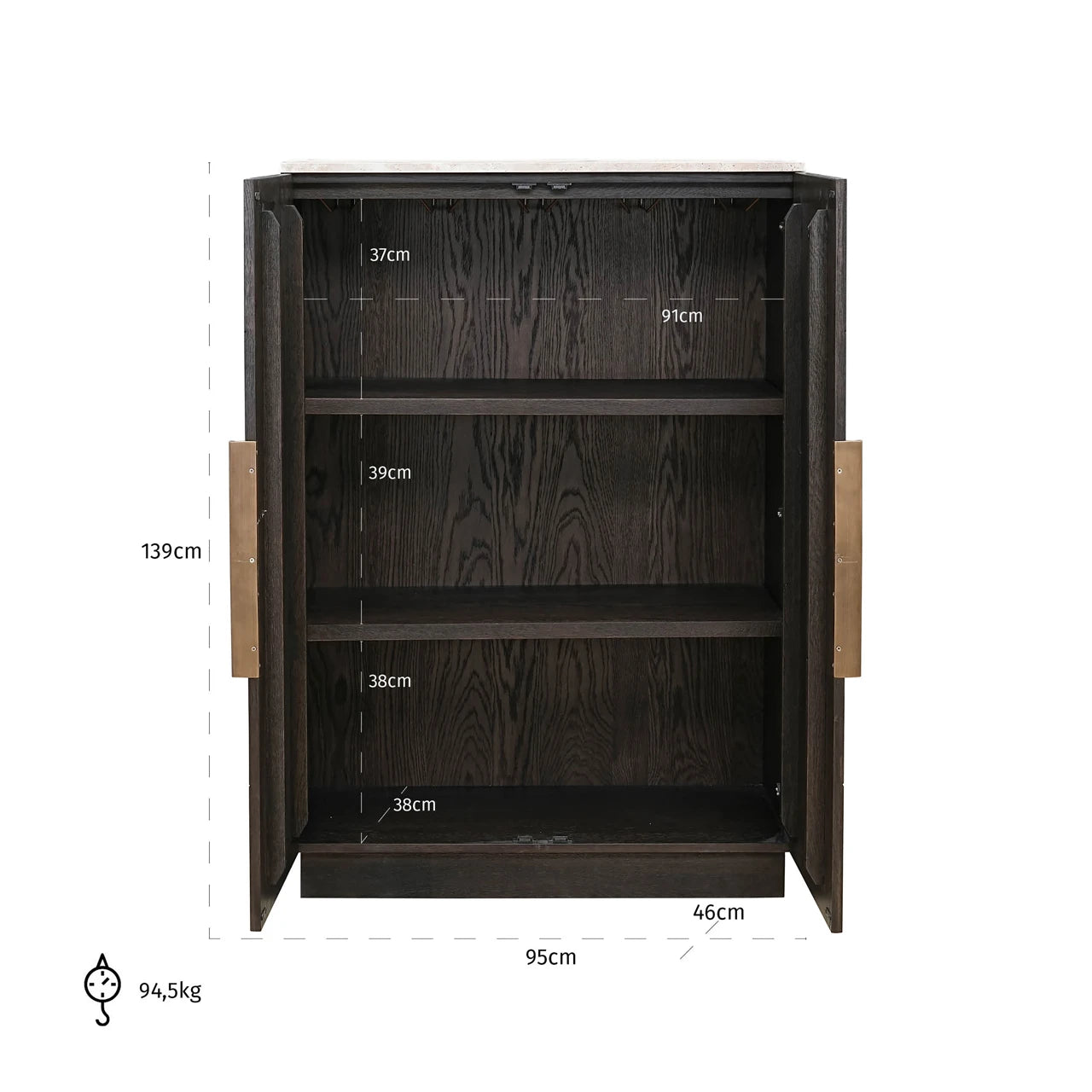 Oppbevaringsskap Claremont brun Richmond Interiors Skap