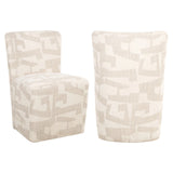 Spisestol Lorain beige grafikk på hjul Richmond Interiors Spisestol