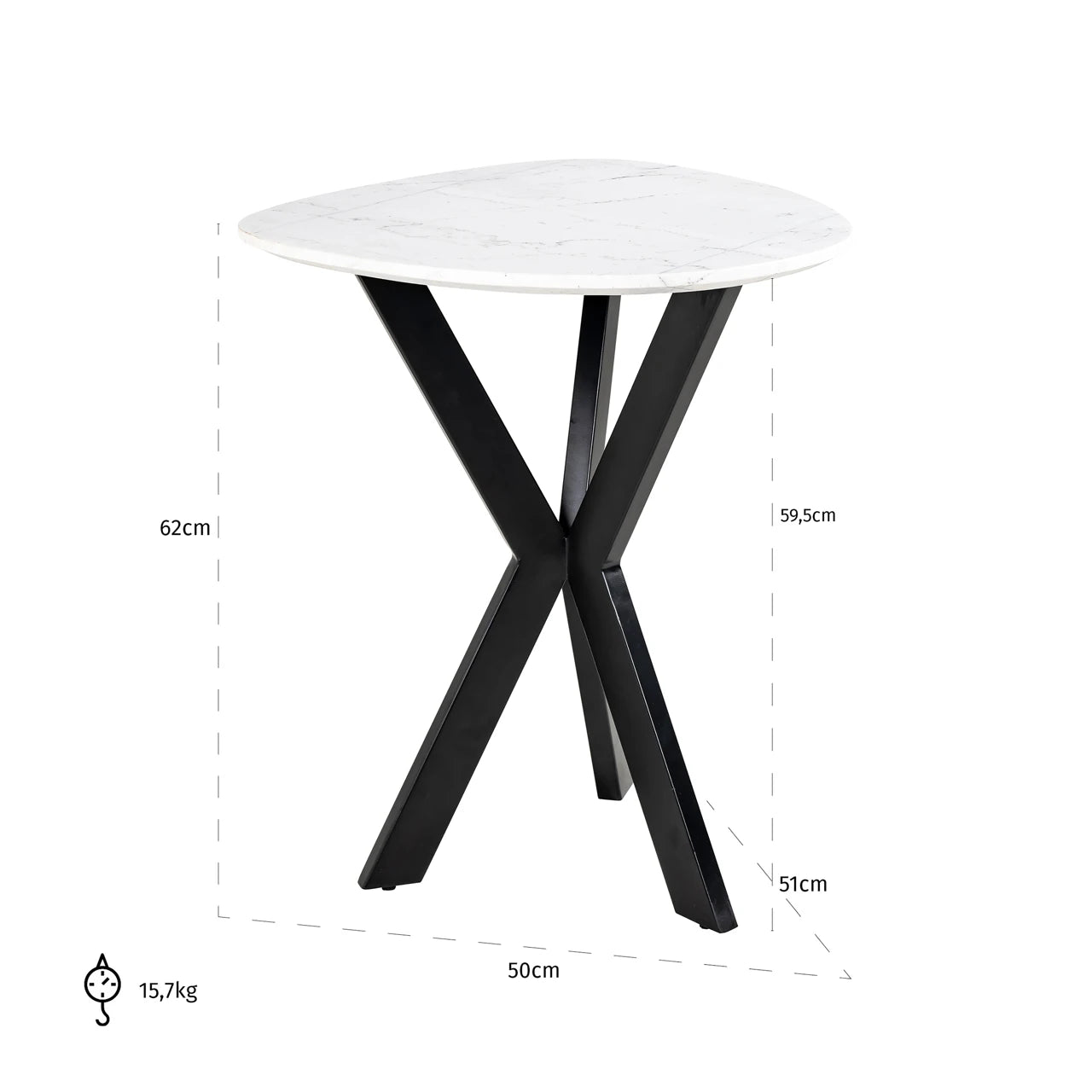 Endebord Trocadero svart/hvitt Richmond Interiors Sidebord