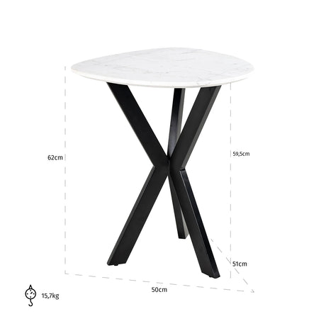 Endebord Trocadero svart/hvitt Richmond Interiors Sidebord