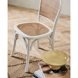 WICKY-bordstol med flet - hvit/natur Nordal CHAIRS+ARM