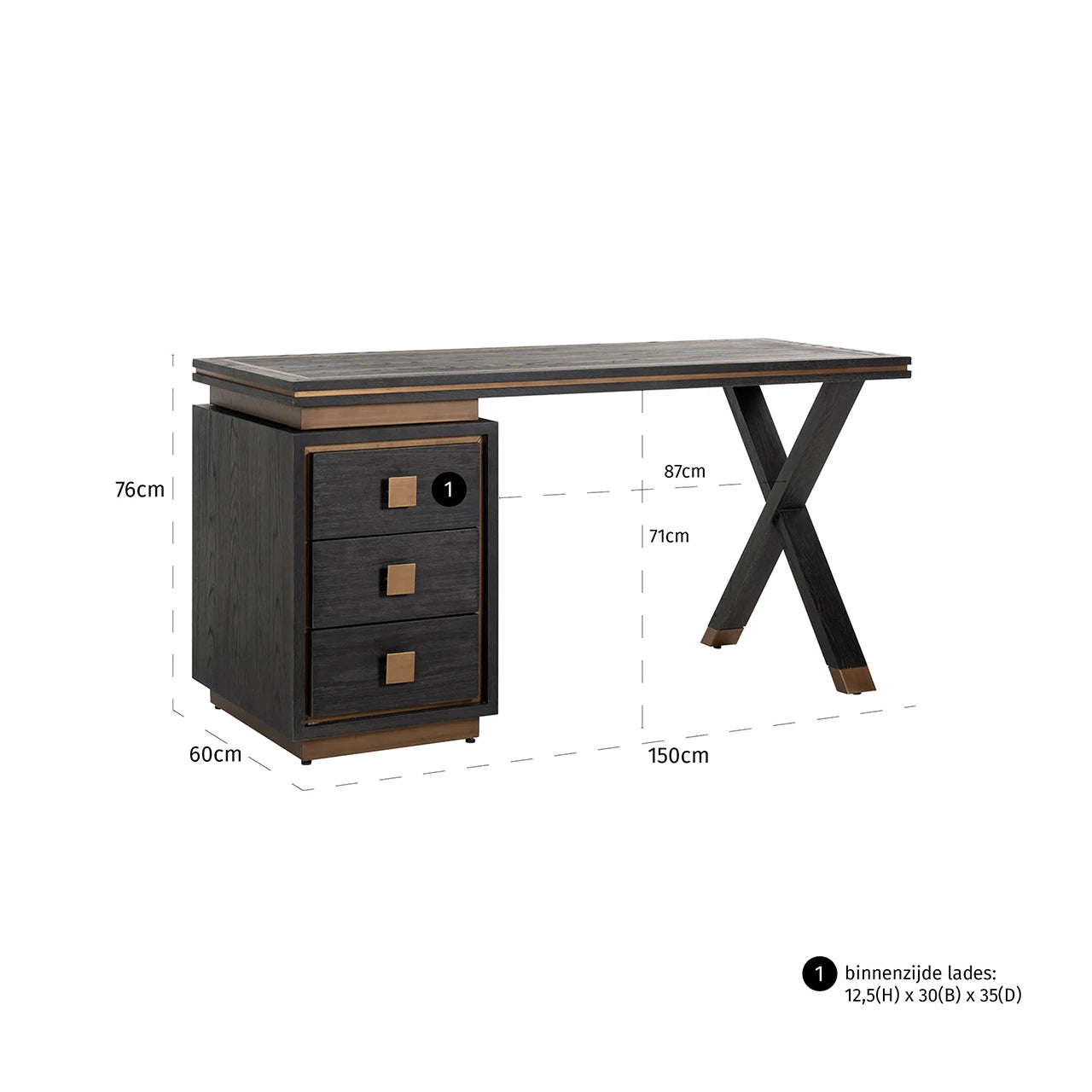 skrivebord Hunter svart rustikk Richmond Interiors Skrivebord