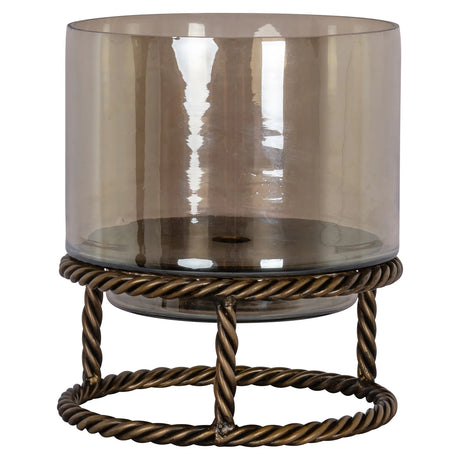 Hurricane light Ropia messing antikk liten Richmond Interiors Lanterne og lysglass