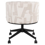 Spisestol Rochenne beige grafisk svingbar på hjul Richmond Interiors Spisestol