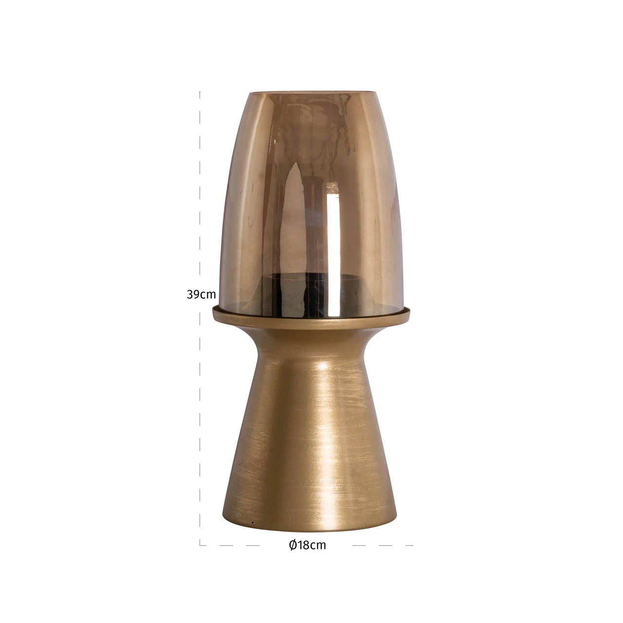 Hurricane light Danea børstet gull liten Richmond Interiors Lanterne og lysglass