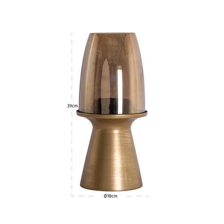 Hurricane light Danea børstet gull liten Richmond Interiors Lanterne og lysglass