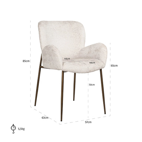 Spisestol Amber cream fusion brannhemmende Richmond Interiors Spisestol