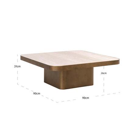 Salongbord Claridge beige 90x90 cumulus Richmond Interiors Sofabord