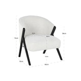 Lounge chair Mia hvit bouclé Richmond Interiors Lenestol