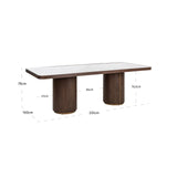 Spisebord Willox beige 235 inkludert glass Richmond Interiors Spisebord