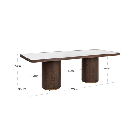 Spisebord Willox beige 235 inkludert glass Richmond Interiors Spisebord