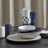GRAINY dyp keramisk tallerken - ø22 cm - mørkblå Nordal TABLEWARE