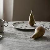 GRAINY Lunsjplaten i keramikk - ø21 cm - sand/grønn Nordal TABLEWARE