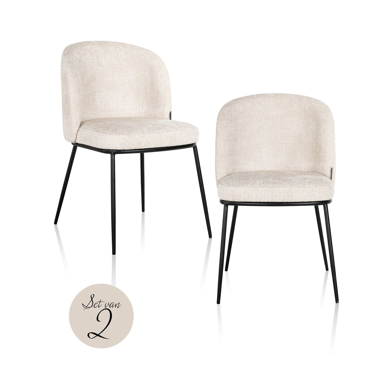 Spisestol Elvi niagara beige flammehemmende sett med 2 Richmond Interiors Spisestol