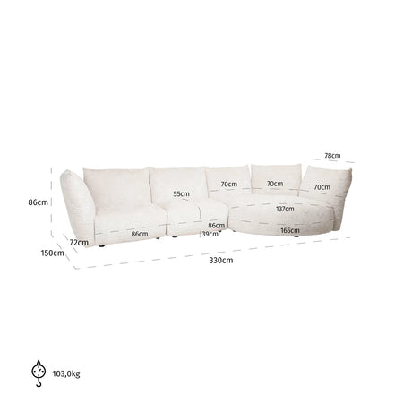 Sofa Loyd deilig krem Richmond Interiors Sofa