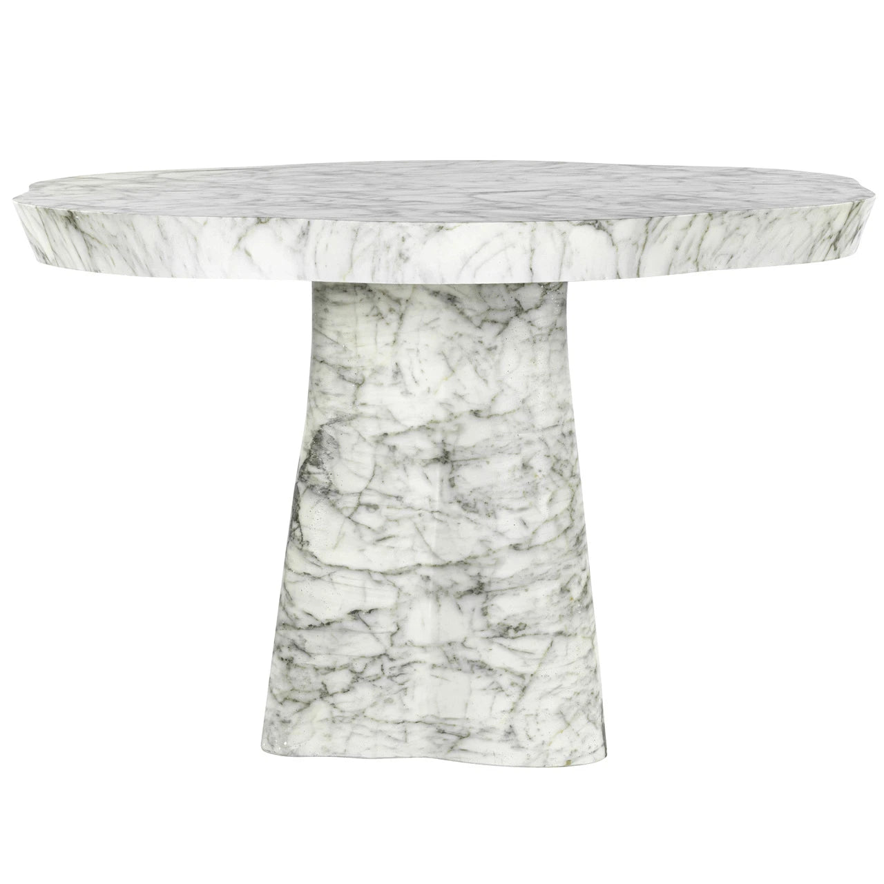 Utendørs spisebord Rockyard hvit marmorlook 140Ø Richmond Interiors Spisebord