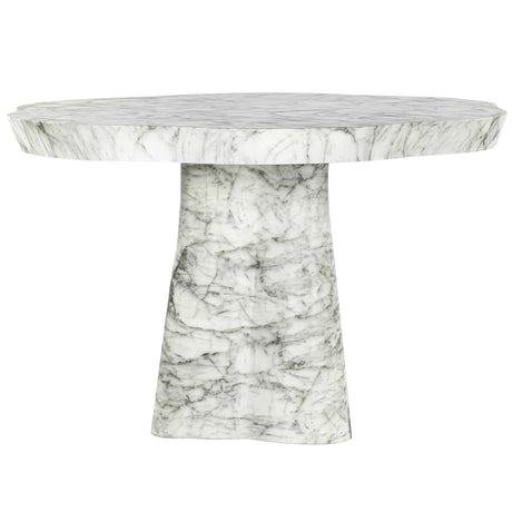 Utendørs spisebord Rockyard hvit marmorlook 140Ø Richmond Interiors Spisebord
