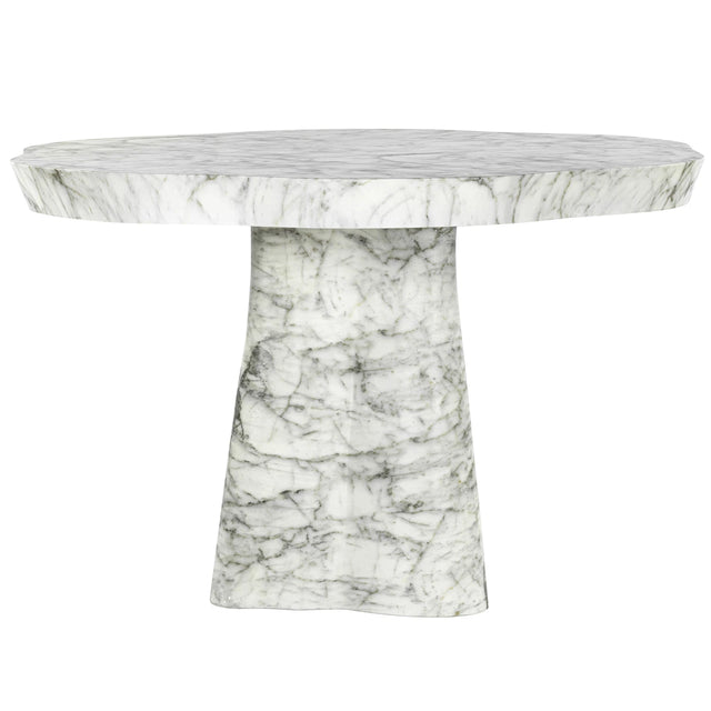 Utendørs spisebord Rockyard hvit marmorlook 140Ø Richmond Interiors Spisebord