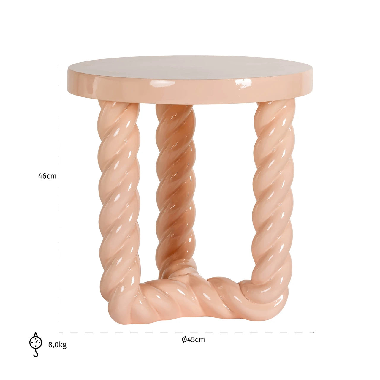 Endebord Rosly pink Richmond Interiors Sidebord