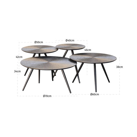 Salongbord Quadra Brunzae sett med 4 Richmond Interiors Sofabord