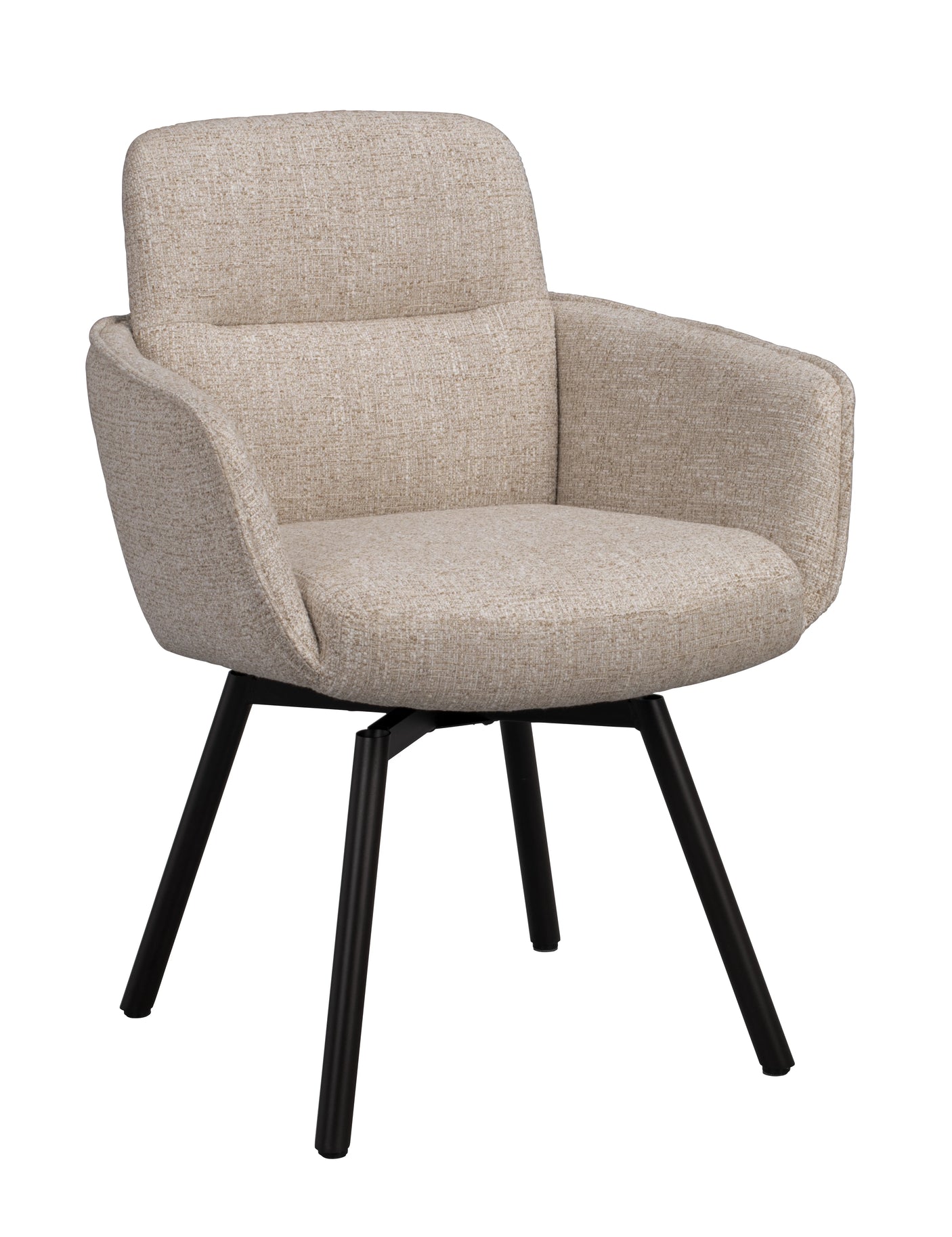 Roswell lenestol lys beige stoff/brune metallben svingfunksjon Rowico Lenestol