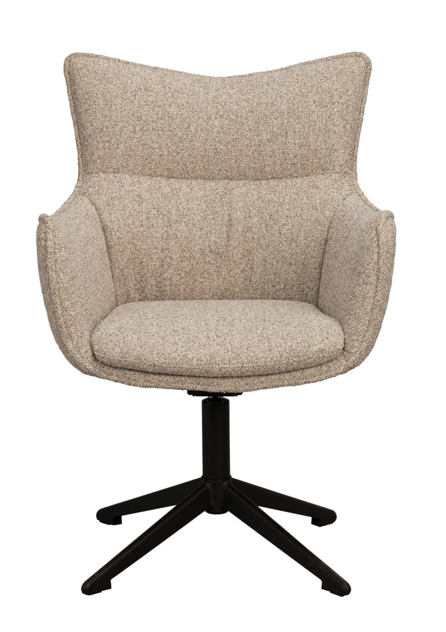 Fresno lenestol beige stoff/brun metallben Rowico Lenestol