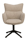 Fresno lenestol beige stoff/brun metallben Rowico Lenestol