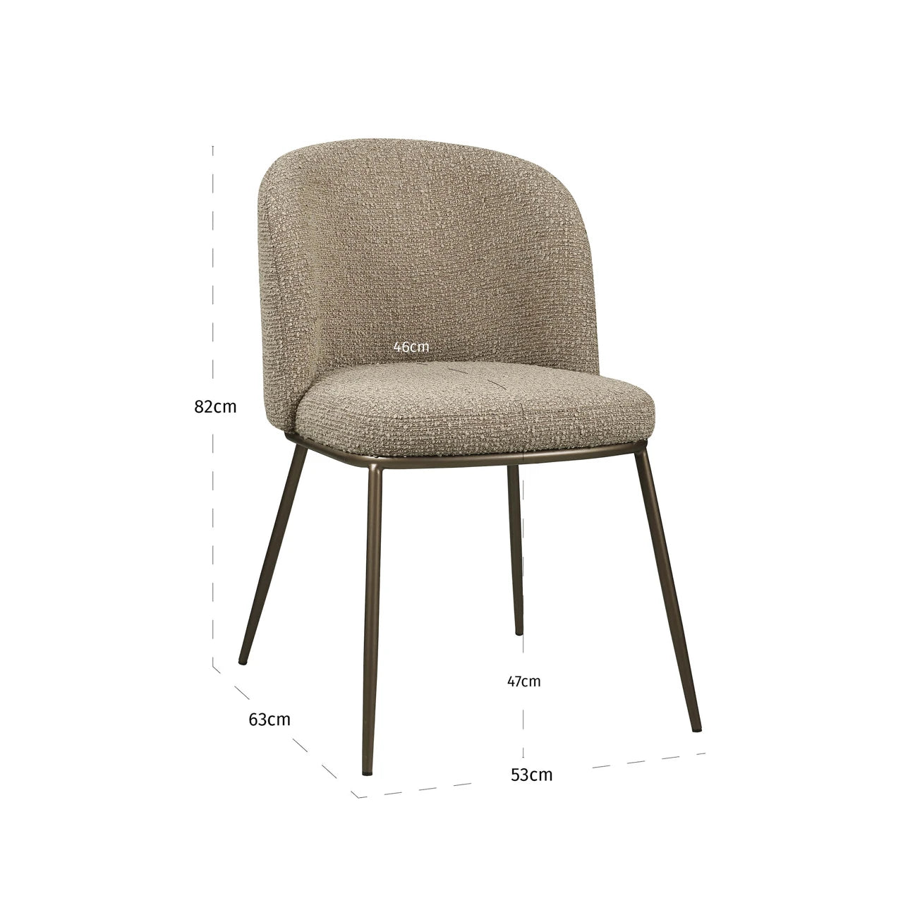 Spisestol Elvi mocca chunky brannhemmende Sett med 2 Richmond Interiors Spisestol
