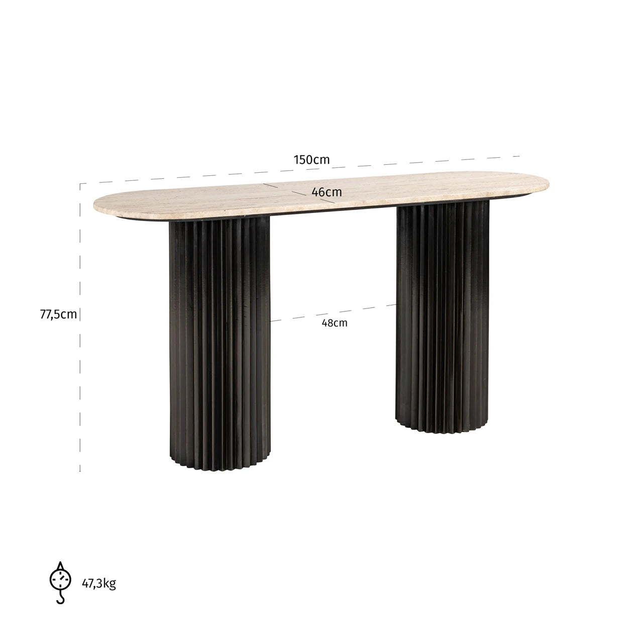Console Hampton mørk brun Richmond Interiors Konsollbord