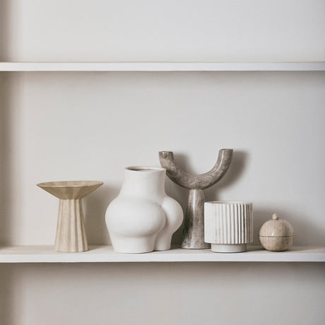 AVAJI lower body - keramisk vase - h23 cm - hvit Nordal VASEBOWL