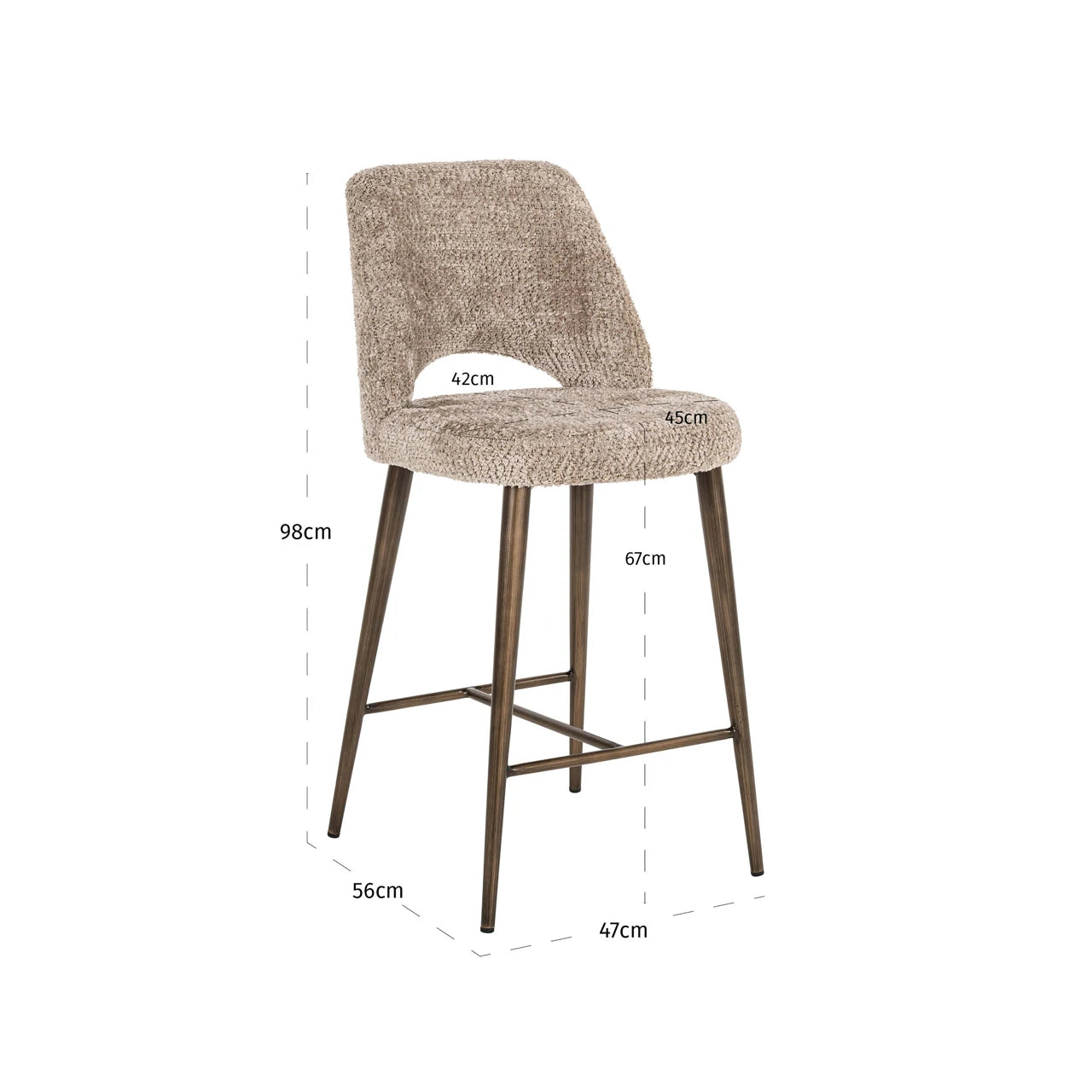 Krakk Delphine med vakker natur brannhemmende Richmond Interiors Barstol