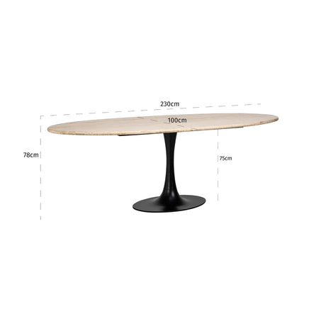 Spisebord Hampton svart oval 230 Richmond Interiors Spisebord